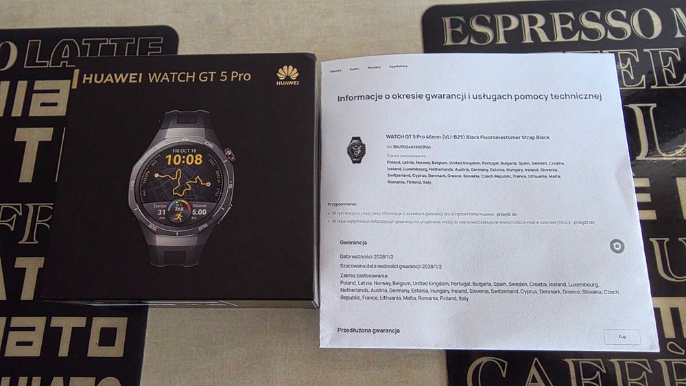 HUAWEI WATCH GT 5 PRO 46mm Active jak NOWY gwar.prod.24M!KOMPLET