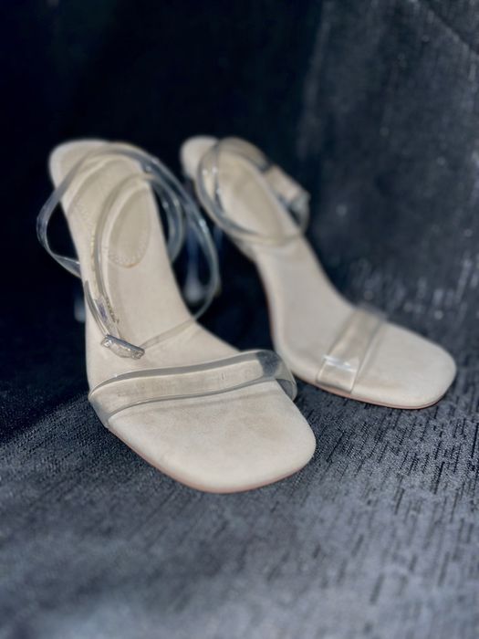 Transparentne buty na slupku bezowe 38 Asos nowe