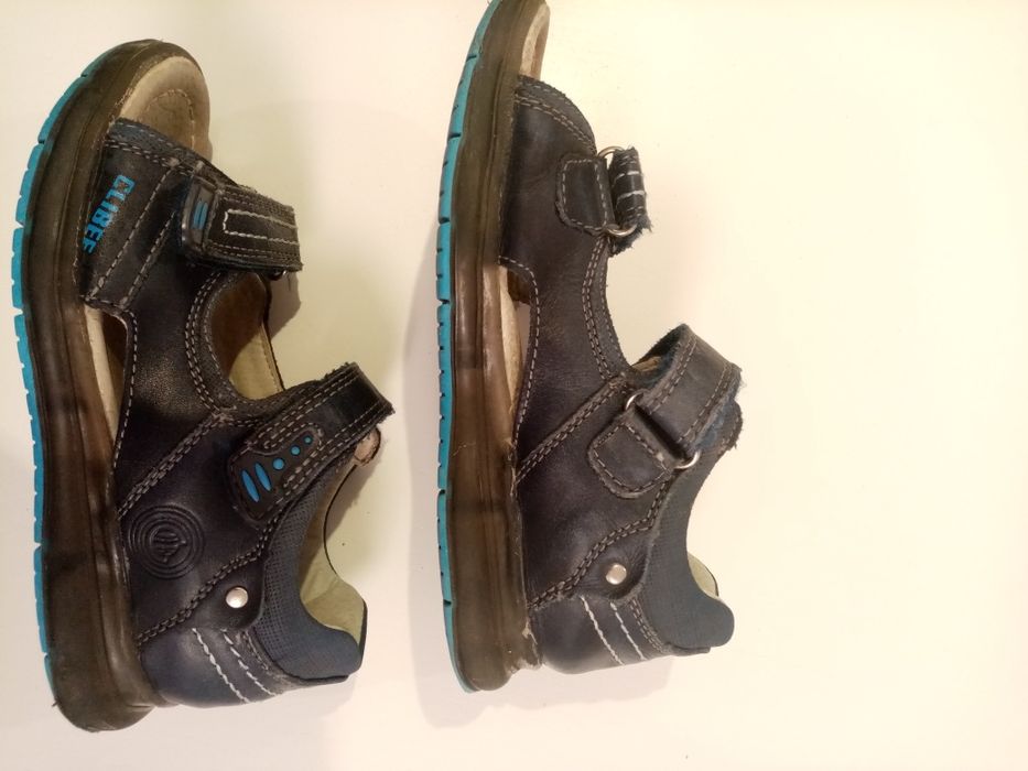 Sandały chłopięce skórzane 30 niebieskie