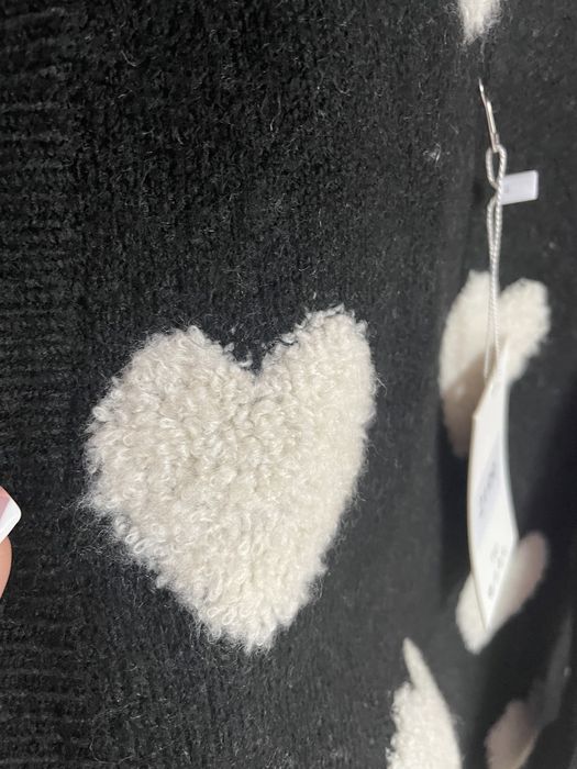 Cudny sweter kardigan 3D w serduszka oversize 40/42/44/46/48/50