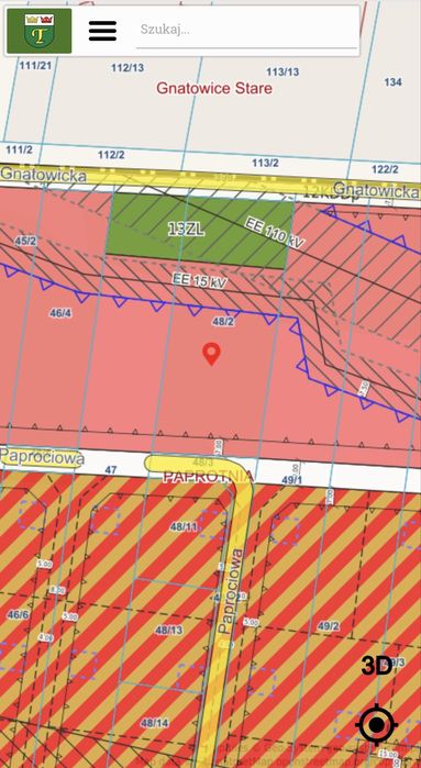 Działka usługowa Paprotnia gm. Teresin 4342 m² - Więcej