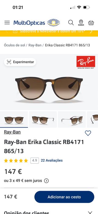 Vendo óculos rayban