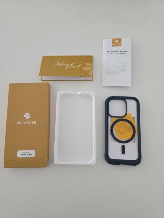 Capa Miracase iPhone 15 Pro Glass+ 360 MagSafe - Nova