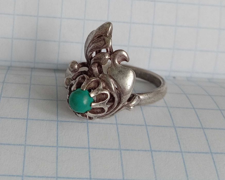Кольцо винтажное, серебро 925, вес 3,51 (17 р) Бирюза
