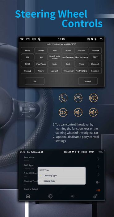 NEW RADIO  9 'Android 13  2 DIN dla :VW ,SEAT ,SKODA...  ROM:4G  RAM:64GB