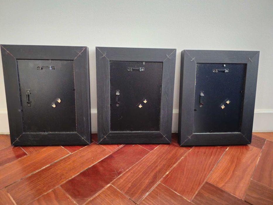 Conjunto 3 molduras IKEA pretas 13x18 – como novas