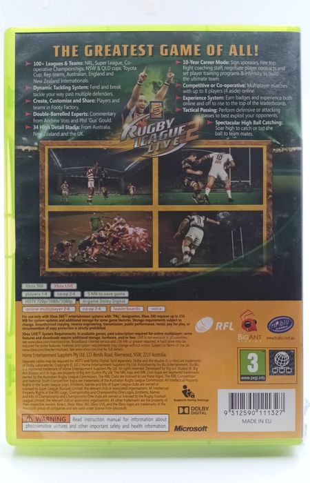 Rugby League Live 2 Xbox 360