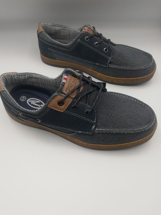 Buty męskie granatowe Dżins  przecierany rozmiar 43