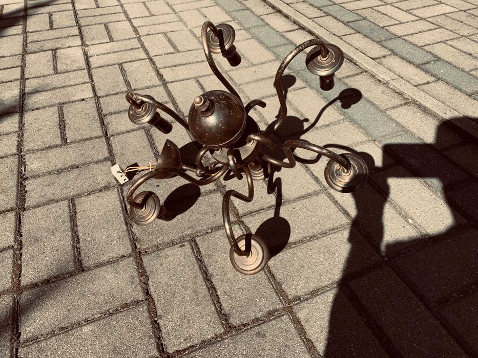 żyrandol lampa mosiężna i kinkiet