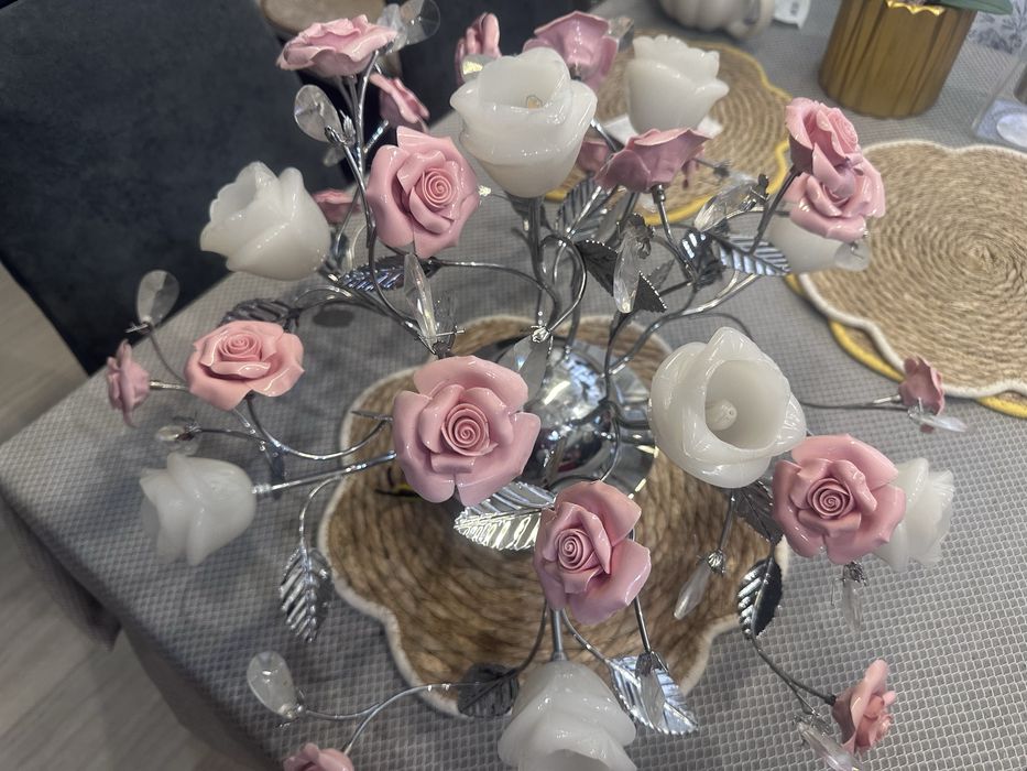 Żyrandol szkło ceramika