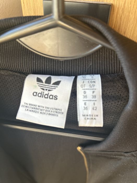Adidas bluza rozpinana bomberka M czarno złota