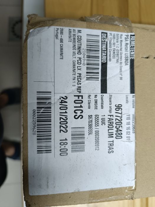 Farolim traz direito citroen berlingo