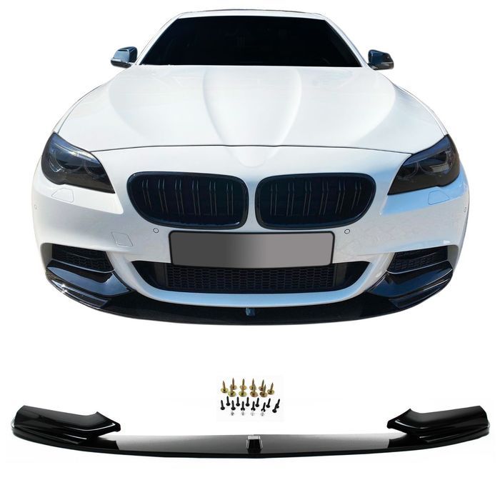 Aba Spoiler / Lip Frontal BMW F10 / F11 / F18 10-16 em preto piano brilhante M-Performance Look ABS