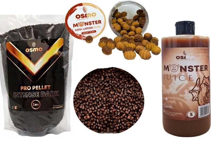 Osmo Pro Pellet Intense Dark 2mm+MONSTER Wafters Larwa 50g+Zalewa 0,5L