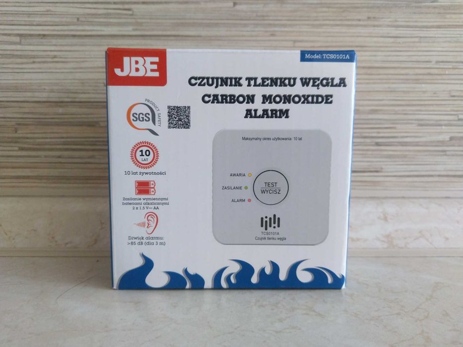 NOWY Czujnik Tlenku Węgla Czadu Alarm Atestowany JBE
