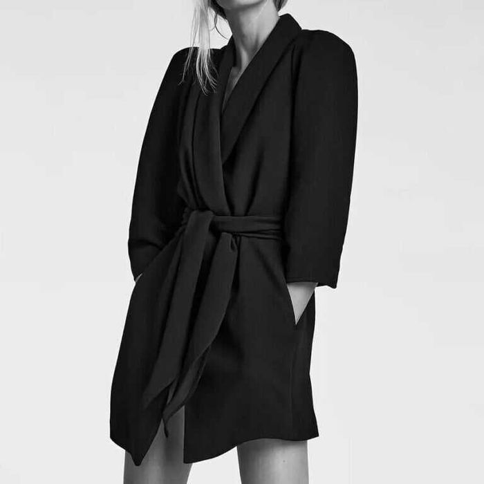 ZARA Luksusowy PŁASZCZ SURDUT Anja Rubik M