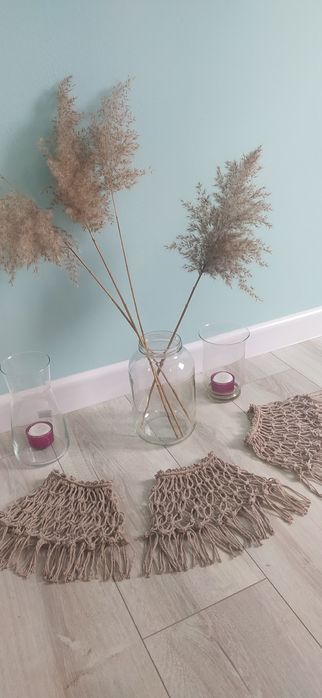 Pokrowiec świeczki wazon lampion Boho ozdoba makrama