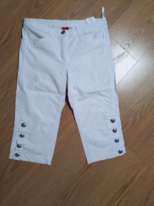 Spodnie damskie rybaczki białe lato Tiffi S