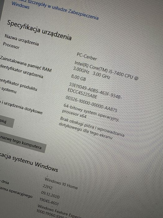 Komputer PC Intel i5-7400 3 GHZ 8GB RAM DYSK 1TB