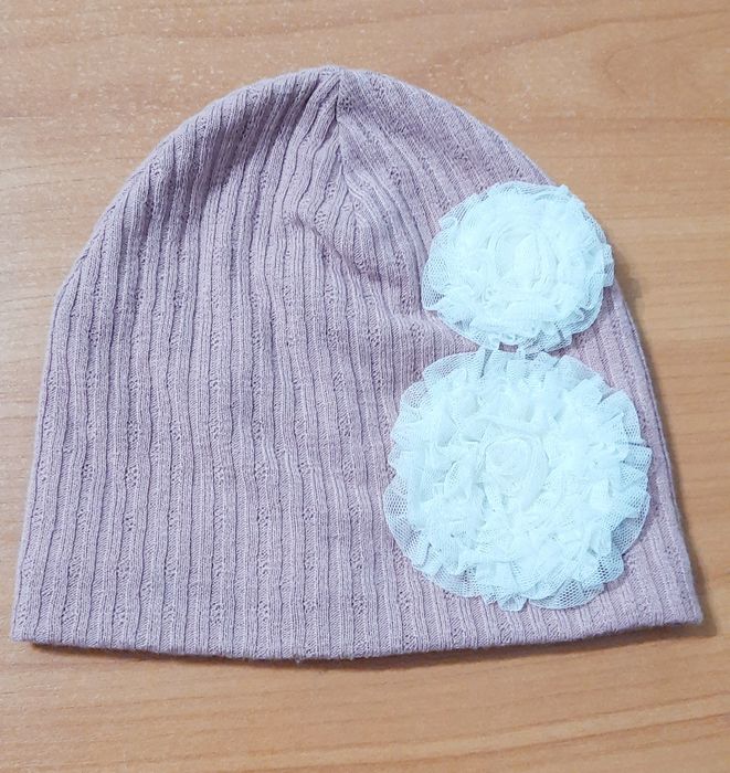 Демісезонна шапка 48 см Пудра