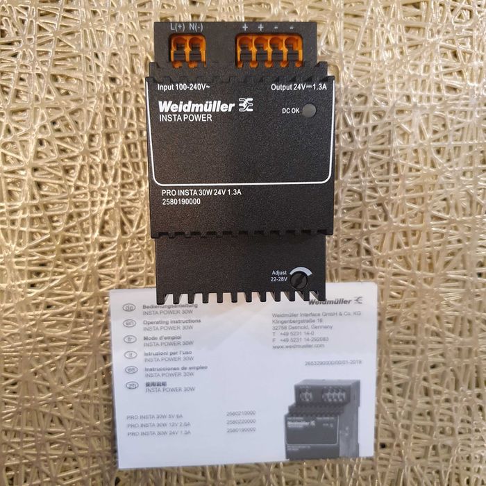 Джерело/Блок живлення Weidmuller PRO INSTA 30W 24V 1.3A
