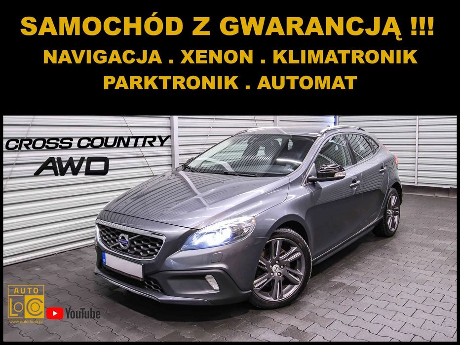 Volvo V40 Cross Country 5 Cylindrów + 4x4 + Automat + NAVI+ XENON + LEDy + Parktronik