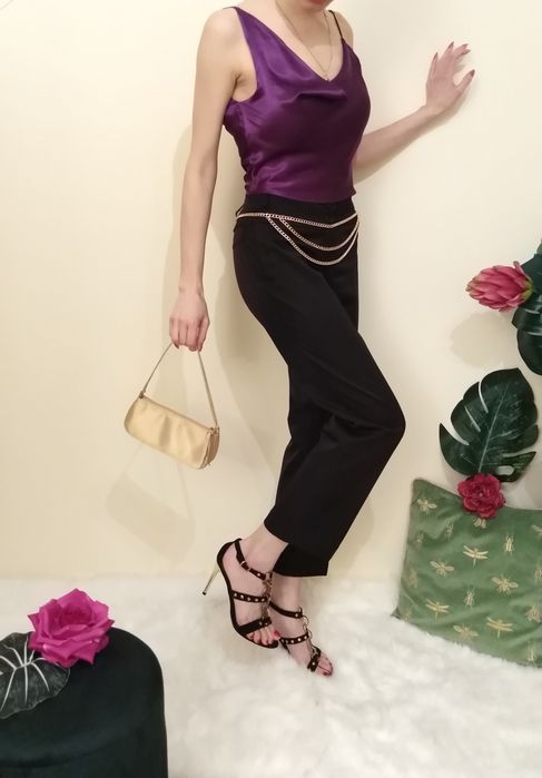 Quiet Luxury Elegant Black pants Czarne eleganckie spodnie na kant