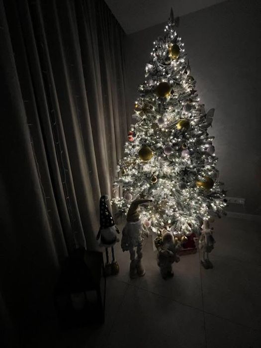 «Мішура» 100м зелений провід теплий колір 2000лед