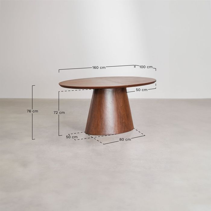 So hoje!! Pé de mesa folheado a nogueira [SKLUM] - Gala Extensível