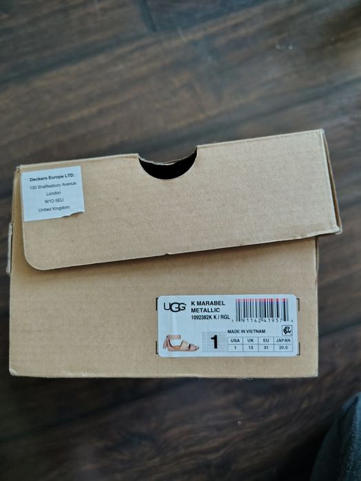 UGG sandały dziecięce dziewczyna 31 złoto -beżowe