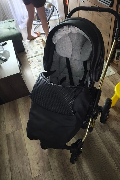 Wózek Junama Diamond Fluo Line 2w1 + spacerówka, pokrowiec, śpiworek lanila