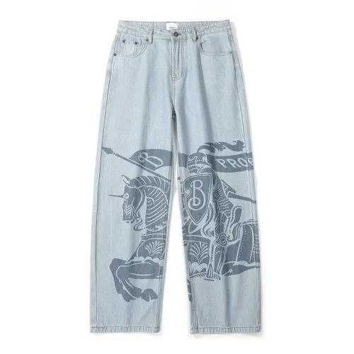 Широкі Джинси Burberry, оверсайз сині джинси барберрі