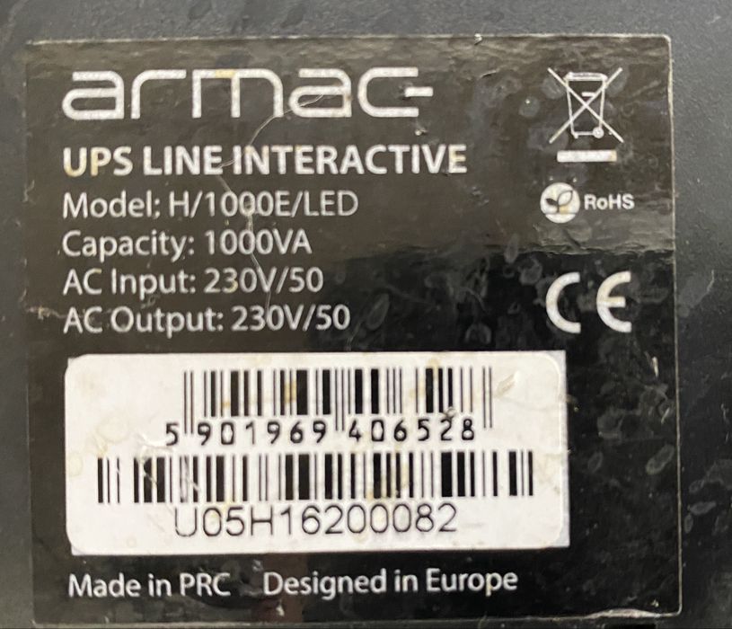 Zasilacz awaryjny UPS Armac 1000VA