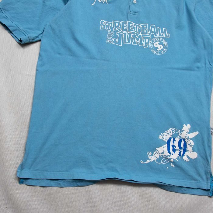 Y2K 69 SIxty Nine baggy koszulka polo XXL hip hop rap streetball