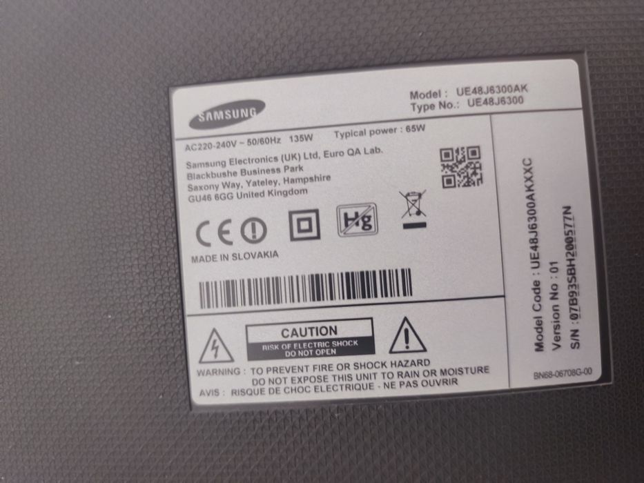 Samsung UE48J6300AK 48" Curva  – Funciona, ecrã azul