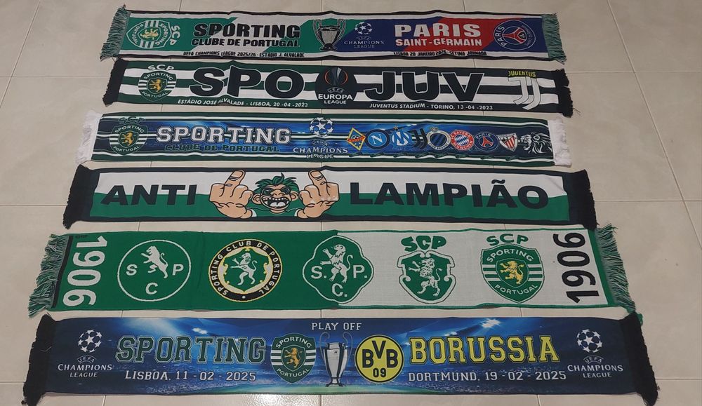 Lote 6 echarpes do Sporting
