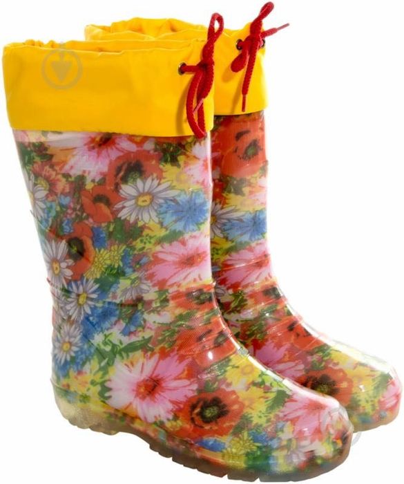 Дитячі гумові чоботи з квітковим принтом 33 р alisa