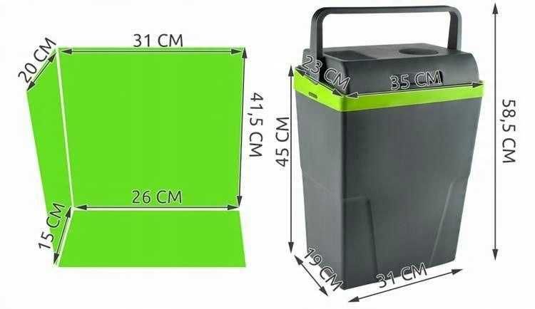 Lodówka do samochodu 12V na camping przenośna 22l wysoka butelki 1,5l
