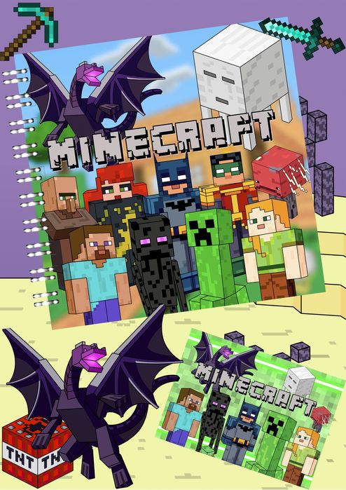 Майнкрафт альбом на липучках. Minecraft