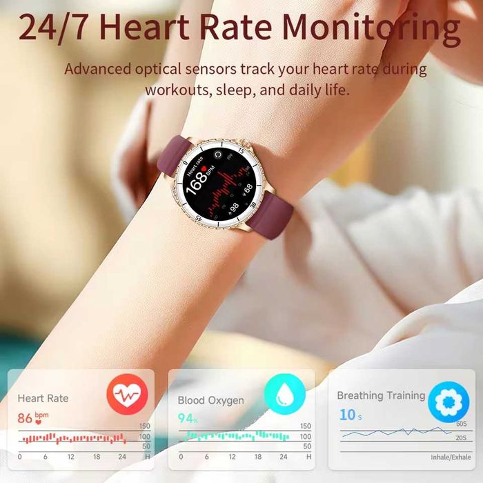 Женские смарт часы: VWAR i228 PRO. 3D-меню.