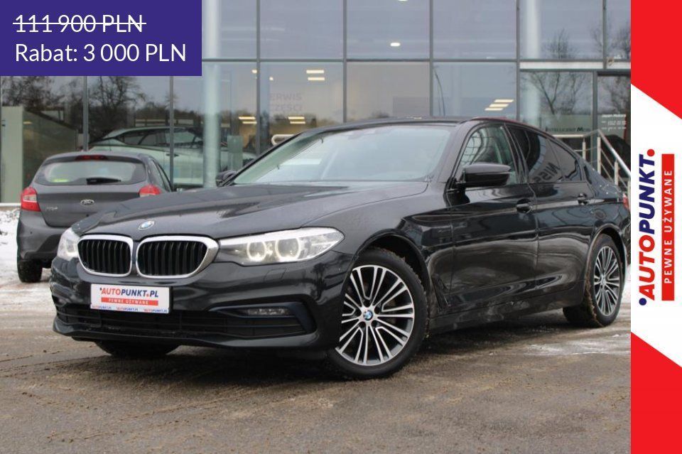 BMW Seria 5 Sport Line 520d xDrive, 2019r. Navi* Carplay* Podgrz.+ El. Fotele* Kam
