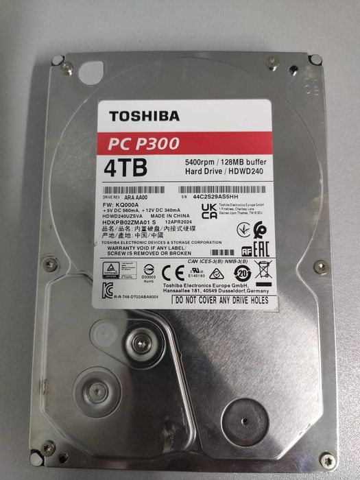 Dysk Toshiba P300 4TB, gwarancja
