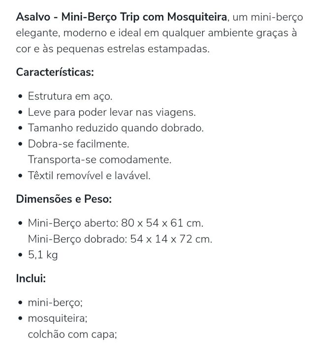 Mini Berço asalvo