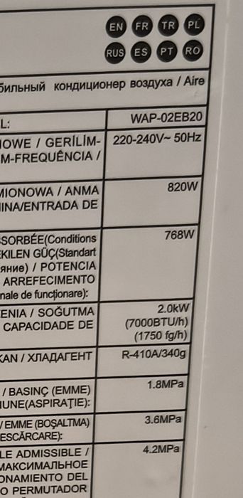 Klimatyzator przenośny 2KW