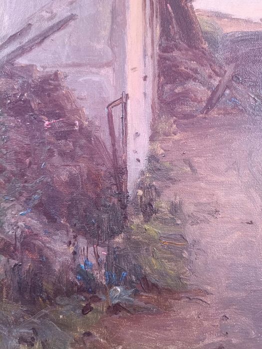 Stary obraz na płótnie sygnowany