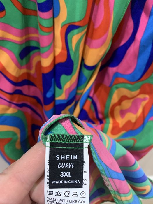 Piękna elegancka kolorowa sukienka wesele luźne rękawy rozmiar 50