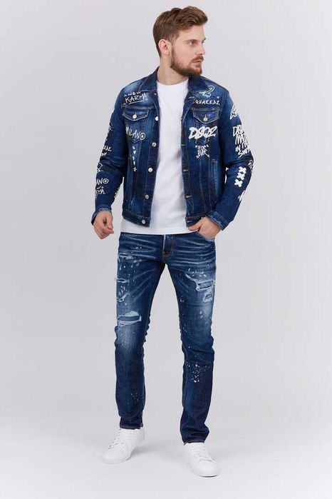 Dsquared2 spodnie jeansowe dark BLEACH WASH COOL GUY ORYGINAL 52