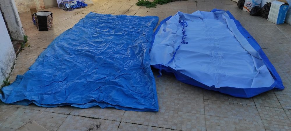 Conjunto piscina 4x2,11x0,81m EXTRAS e BOMBA SUBMERSÍVEL, LER DESCRIÇÃ