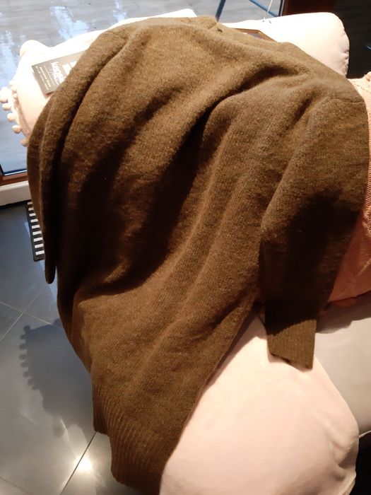 Sweter zara oversize damski glamour płaszcz dzianina płaszczyk tkmaxx
