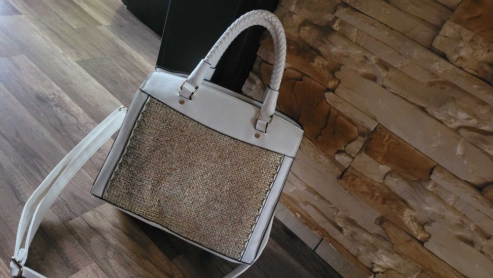 Złoto  biała  torebka Deichmann